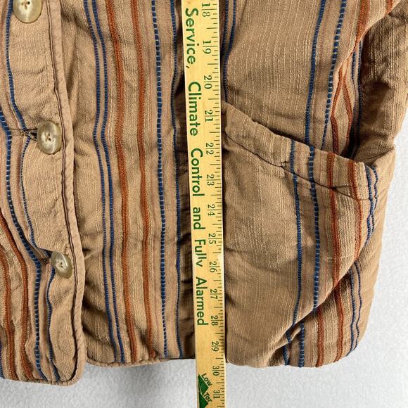 FREE PEOPLE Jacket M Astrid Quilted Insulated Oversized Striped Cotton Brown - Picture 15 of 16